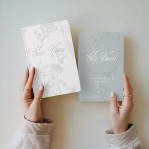 Elegant Wedding Floral Design Book Custom His And Her Vow Toile Pattern Keepsake Personalized Romantic Wedding Ceremony Chinoiserie Vow Book