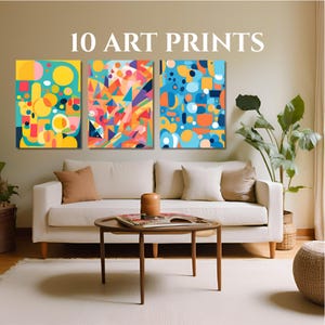 Abstract Art Print Set: Gallery Wall Exhibition Posters (Digital Download)