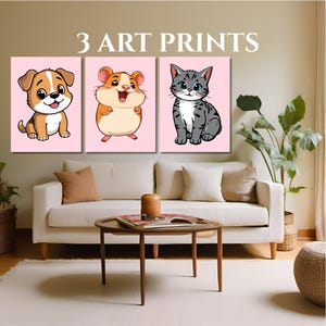 Stampe per la cameretta dei bambini, set di decorazioni murali, decorazioni murali per la cameretta dei bambini, decorazioni per la sala giochi, arte per la cameretta dei bambini, arte eccentrica ed eclettica, decorazioni per l'aula DOWNLOAD DIGITALE
