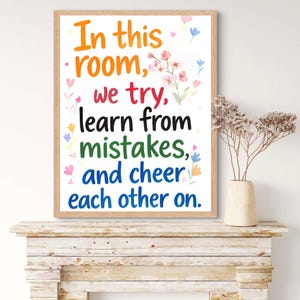 Kids Room Decor Poster Therapy Office Decor DBT Poster Boho Classroom Growth Mindset Mental Health Poster School Counselor Power of Now
