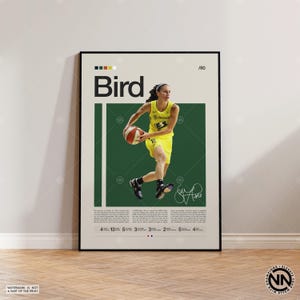 Póster de Sue Bird, póster de Seattle Storm, póster de la WNBA, póster deportivo, póster moderno de mediados de siglo, fanáticos de la WNBA, regalo de baloncesto, pósters deportivos para el dormitorio