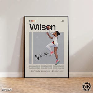 Pôster de A'ja Wilson, Las Vegas Aces, Pôster da WNBA, Pôster esportivo, Mid Century Modern, Fãs da WNBA, Presente de basquete, Pôsteres esportivos para quarto