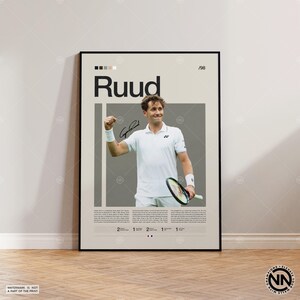 Cartaz de Casper Ruud, Cartaz de Tênis, Cartaz Motivacional, Cartaz de Esportes, Arte Esportiva Moderna, Presentes de Tênis, Cartaz Minimalista, Arte de Tênis