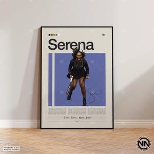 Póster de Serena Williams, póster de tenis, póster motivacional, póster deportivo, arte deportivo moderno, regalos de tenis, póster minimalista, arte de tenis