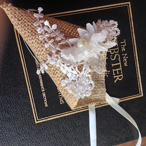 Pew Cones Burlap 12 Wedding Church Pew Cones Church Pew Decorations Rustic Pew Cones Church Flower Holders