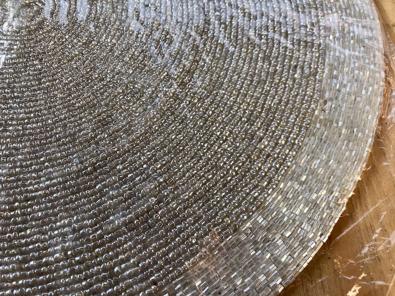 Beaded Black Rose Gold Gold Table Mat Center Piece Etsy