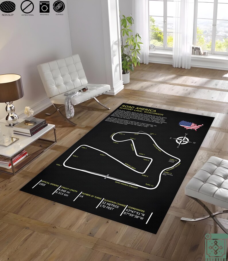 Racing Game Map | Race Map Rug | Black Decor Rug | Car Racing Map ...
