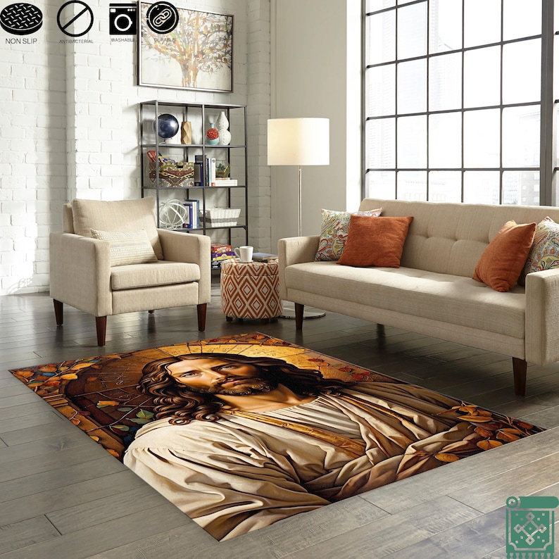 Christian Rug | Jesus Rug | Jesus Theme Rug | Jesus Pattern Rug ...