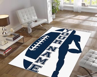 American Football Custom Rug | Football Helmet Rug | Sports Rug | Area Rug | Gift For Him | Football Decor | Minimalist Rug | Kids Room Rug