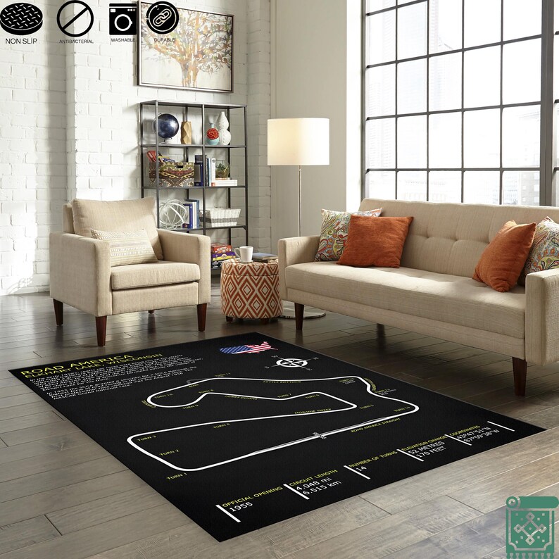 Racing Game Map | Race Map Rug | Black Decor Rug | Car Racing Map ...
