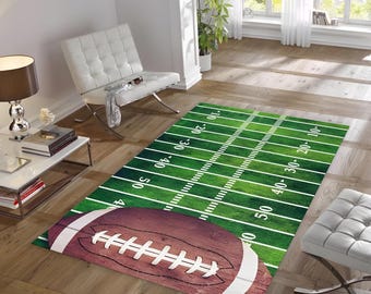 American Football Field Rug | Football Rug | Sports Rug | Area Rug | Gift For Him | American Football Decor | Minimalist Rug | Kids Room Rug
