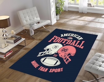 American Football Custom Name Rug | American Football Rug | Sports Rug | Area Rug | Gift For Him | American Football Decor | Kids Room Rug