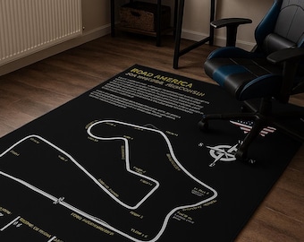 Kaart racegame | Vloerkleed racekaart | Zwart decovloerkleed | Autoracekaart | Tapijt speelkamerdecoratie | Gamingcadeau | Karpetten | Tapijt op maat