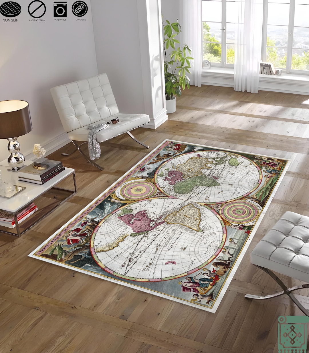 2d Map Rug Map Pattern Rug | Vintage World Map Rugs | Old Map Rug | Map Rug ...