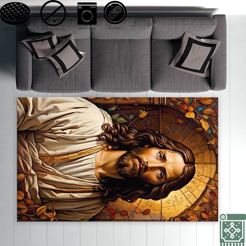 Christian Rug | Jesus Rug | Jesus Theme Rug | Jesus Pattern Rug ...