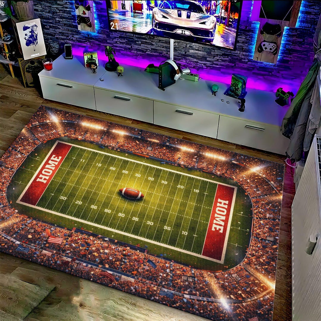 Football Filed Rugg American Football Field Area Rug | American Football | Sports Carpet ...
