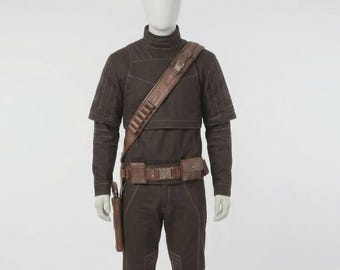 Mandalorian Brown Flight Suit Costume Din Djarin Cosplay , Star Wars Bounty Hunter Cosplay Costume - Beskar Armor Undersuit.