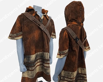 Bo Katan Mandalorian Jedi Fallen Order Cal Kestis Poncho With antique leather belt