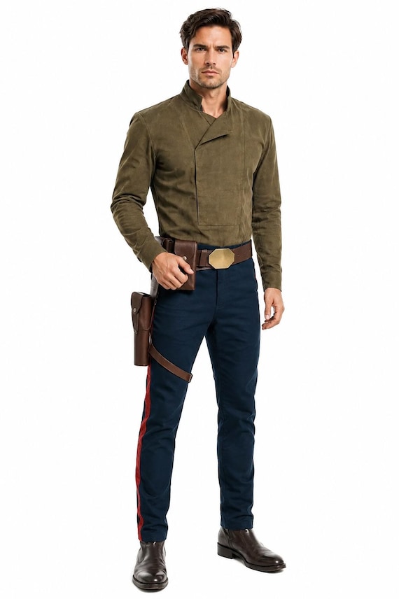 Bespin Han Solo Costume, Han Solo Cosplay Outfit, Empire Strikes Back Costume with Corellian Bloodstripe Pants