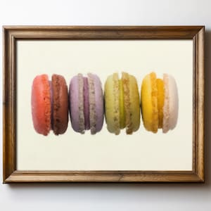 Macarons Kitchen Print – French Pastry Wall Art, Colorful Dessert Illustration, Parisian Cafe Decor, Instant Download, TimprintsStudio