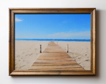 Tranquil Boardwalk - Minimalist Beach Wall Art, Coastal Instant Download, Summer Decor, TimprintsStudio