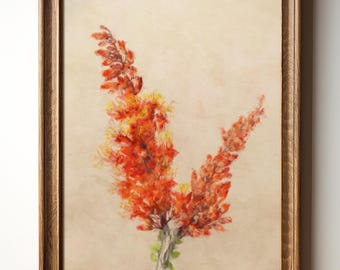 Impresión de flor de ocotillo: arte mural botánico del desierto, descarga digital de planta silvestre roja, decoración natural del suroeste, TimprintsStudio