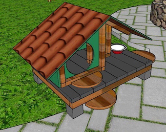 DIY Modern Dog House Plans with Porch: Medium Dogs (PDF Pattern)