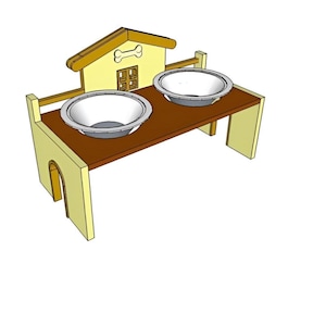 Dog Pet Bowl Stand Plans, Simple Easy Woodworking Projects, Step-by-Step DIY Guide, PDF Download