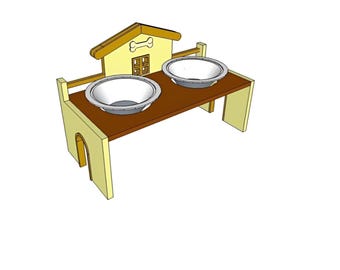 Dog Pet Bowl Stand Plans, Simple Easy Woodworking Projects, Step-by-Step DIY Guide, PDF Download