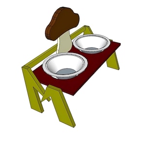 Dog Pet Bowl Stand Plans, Simple Easy Woodworking Projects, Step-by-Step DIY Guide, PDF Download