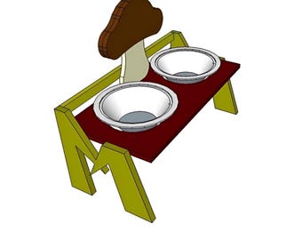 Dog Pet Bowl Stand Plans, Simple Easy Woodworking Projects, Step-by-Step DIY Guide, PDF Download