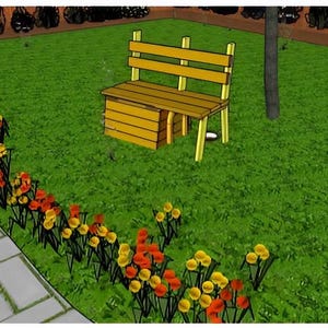 DIY Modern Wooden Dog House Plans, Garden Bench Plans, Outdoor Dog House with a Bench DIY for Medium Small Dogs, Dog Kennel Plans, Dog Bed