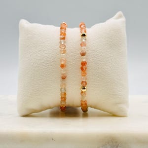 Oregon Sunstone Stretch Bracelet: Gold Filled Accent