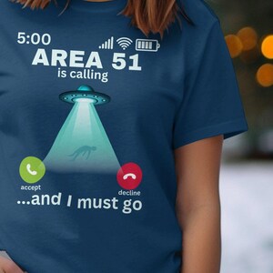 Retro Area 51 Calling T-Shirt, UFO Alien Abduction, It's Five O'Clock Somewhere, Comfort Colors Tee, UFO design alien abduction