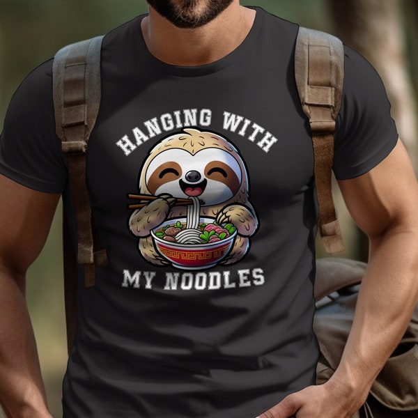 Sloth Ramen Noodles Shirt, Funny Animal Ramen Lover Tee, Sloth TShirt, Sloth Lover Shirt, Gift Shirt, Animal Shirt, Animal Lover Shirt Idea