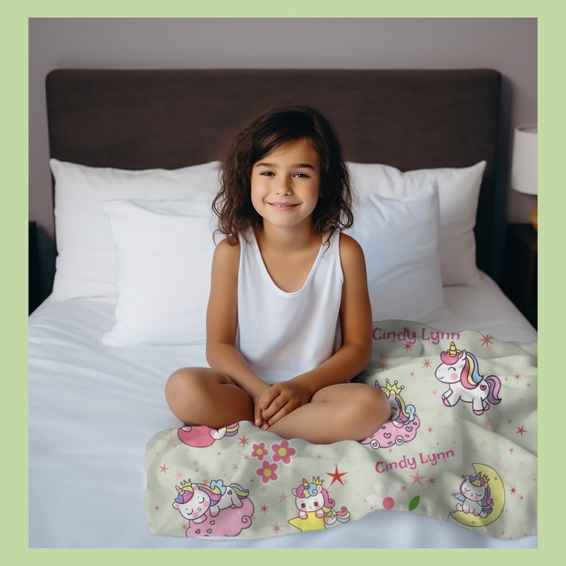 Personalized Blanket for Young Girl, Personalized Cute Girl Plush
