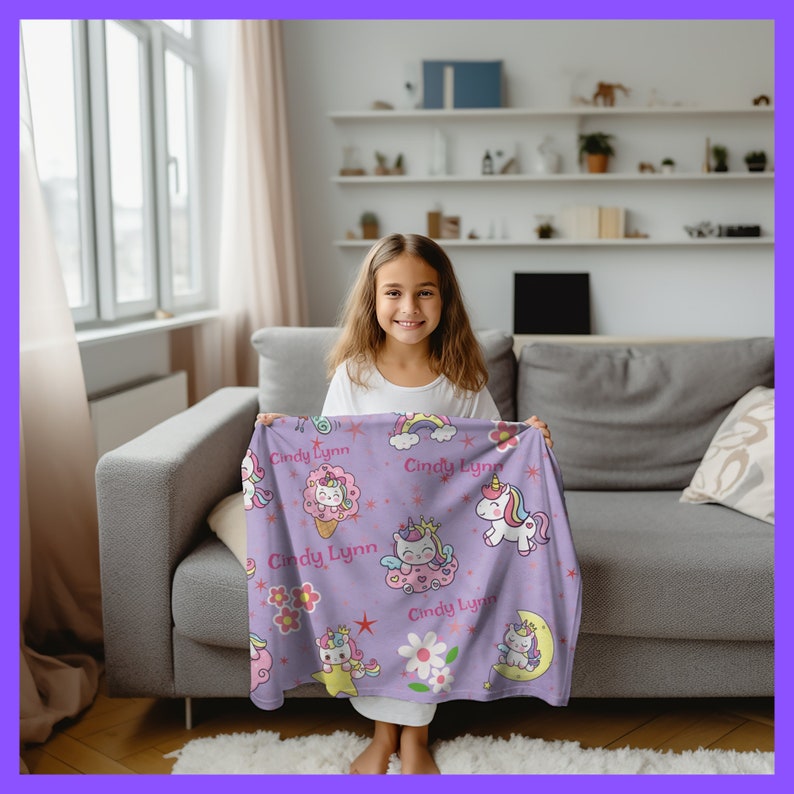 Personalized Blanket for Young Girl, Personalized Cute Girl Plush