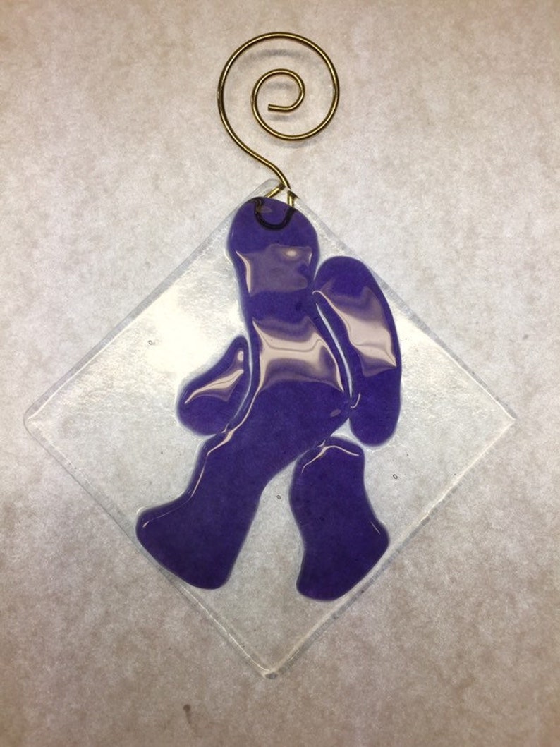 Bigfoot fused glass sun catcher ornament image 5