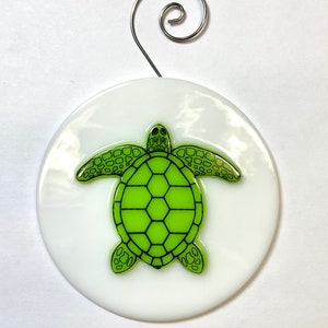 Sea Turtle Fused Glass Sun Catcher image 1