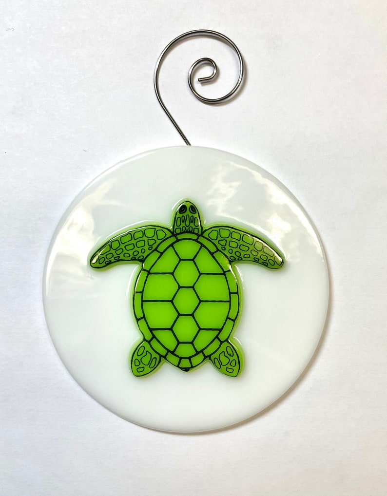 Sea Turtle Fused Glass Sun Catcher image 1