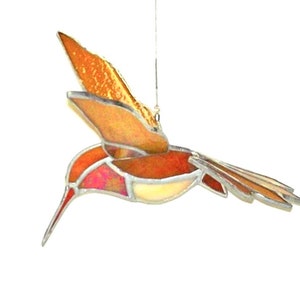 Rufous Humming Bird Stained Glass Mobile image 1