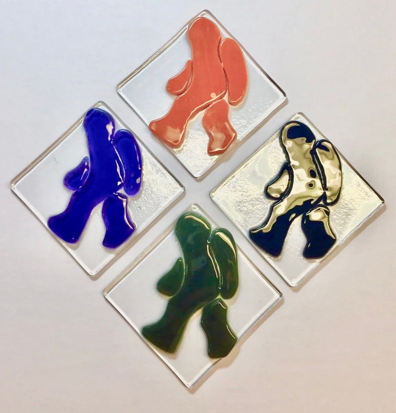 Bigfoot fused glass sun catcher ornament image 1