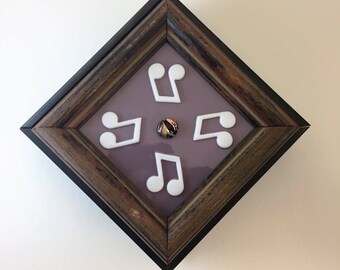 Music Barred Eighth Notes Reclaimed Wood Jewelry Box Art