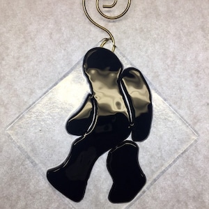 Bigfoot fused glass sun catcher ornament image 3