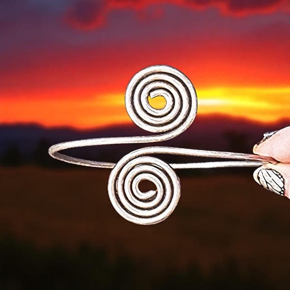 SOLID STERLING SILVER! Upper Arm Bicep Spiral Bel… - image 5