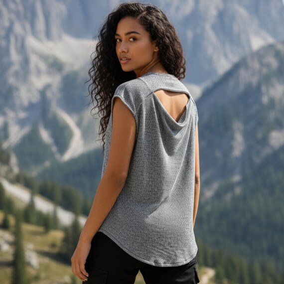 RARE! Rag and Bone Highland Drape Open Back Grey … - image 1