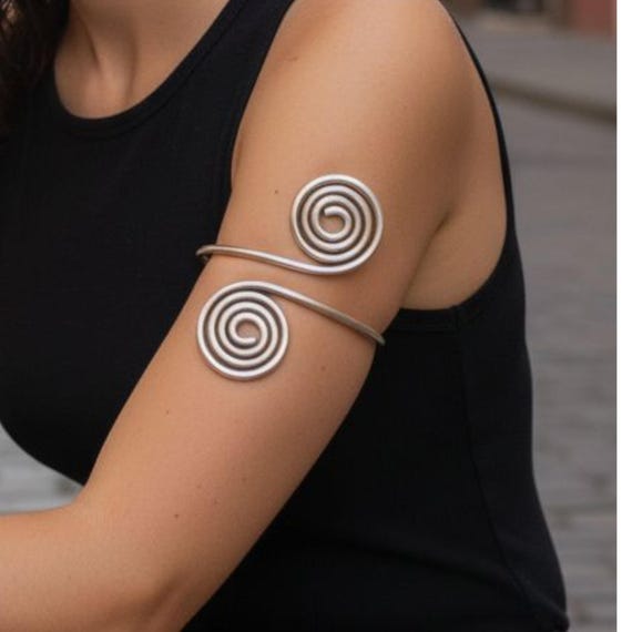 SOLID STERLING SILVER! Upper Arm Bicep Spiral Bel… - image 8