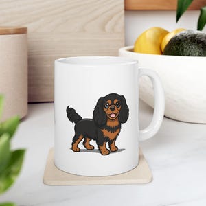 Taza de cerámica Cavalier King Charles Spaniel, regalo para amantes de los perros, taza de café, regalo para dueños de mascotas, amantes de los spaniels, taza para perros, artículos para beber con temática canina
