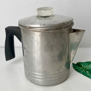 Aluminum Coffee Pot Chilton Ware Percolator Complete 2 Serving Vintage Kitchen at Quilted Nest