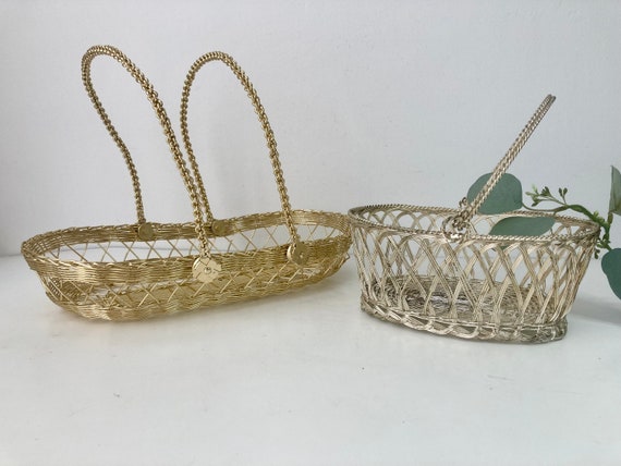 Gold wire basket for blankets clearance